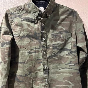 Camo long sleeve collar shirt